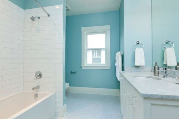 add the perfection of a sky blue shade bathroom